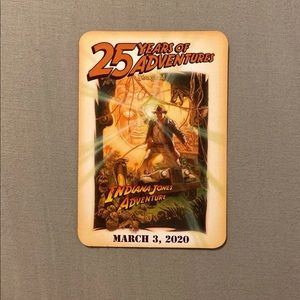 Disneyland Indiana Jones 25th anniversary card